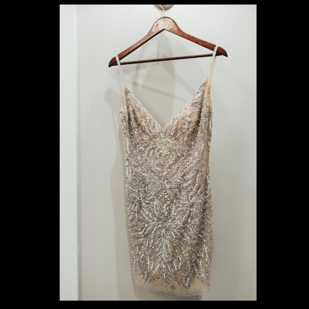 Jovani beaded short wedding dress